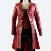 Captain America Civil War Scarlet Witch Leather Coat Front Image