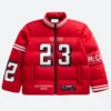 Christian McCaffrey SF 49ers Off Season Puffer Jacket Front Image