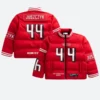 Kyle Juszczyk SF 49ers Off Season Puffer Jacket Front & back Image