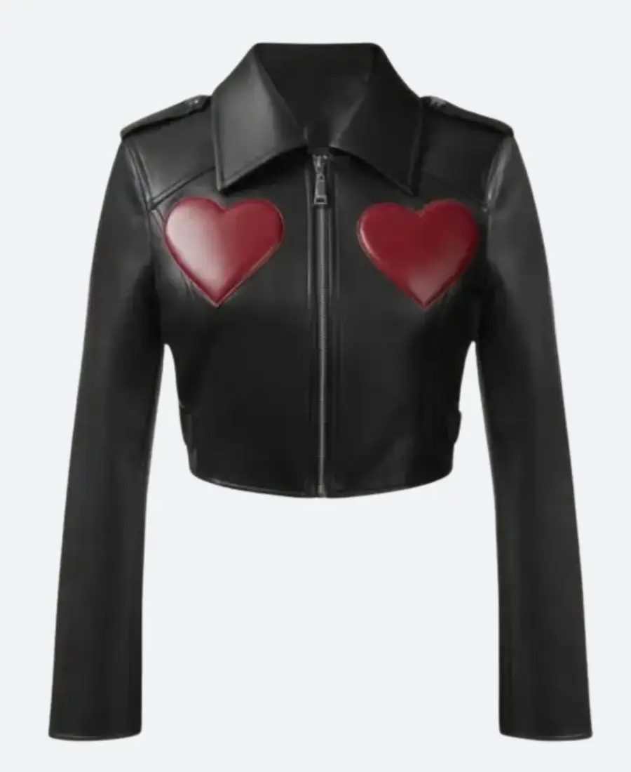 WWE 2025 Liv Morgan Red Hearts Leather Jacket