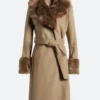 Elementary S04 Barbara Howard Fur Trench Coat Front Image