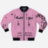 Ariana Grande World Tour 7 Rings Jacket Front Pink Image