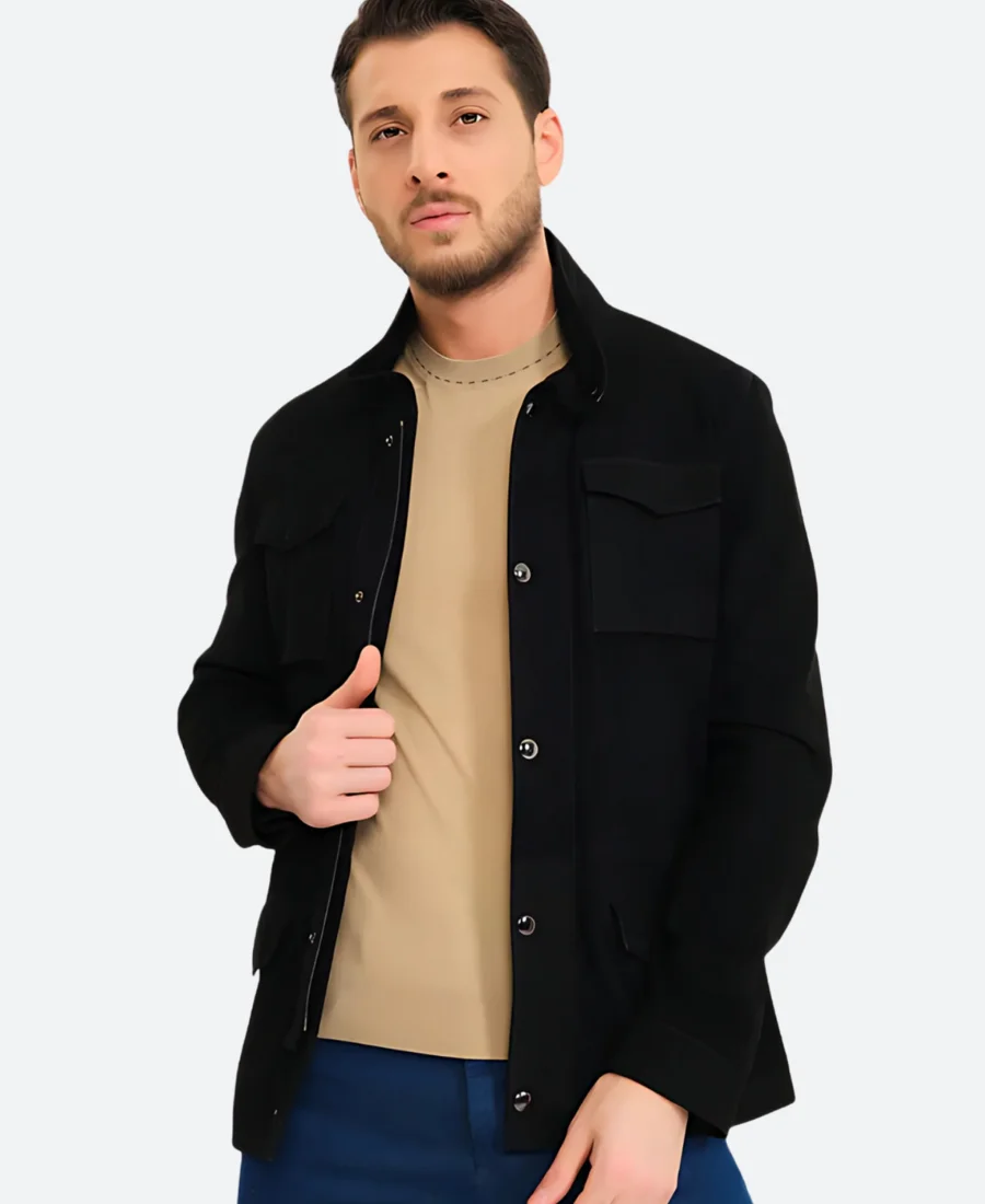 Classic Black Suede Leather Jacket