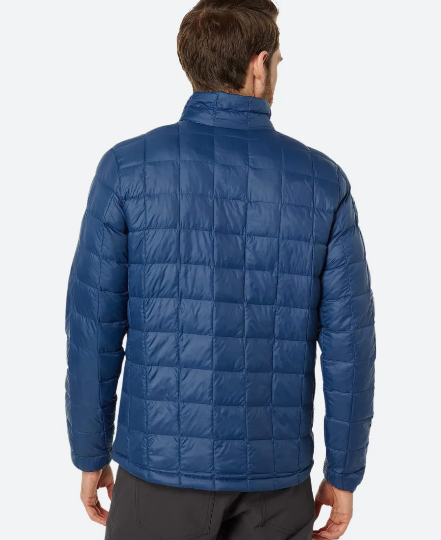 Classic Blue Quilted Puffer Jacket Back Image