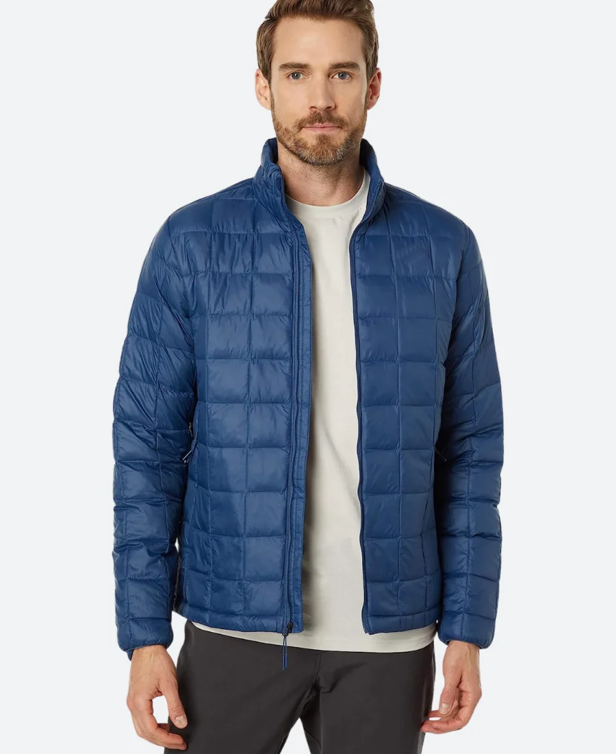 Classic Blue Quilted Puffer Jacket Front Image