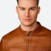 Classic Tan Leather Bomber Jacket (2)